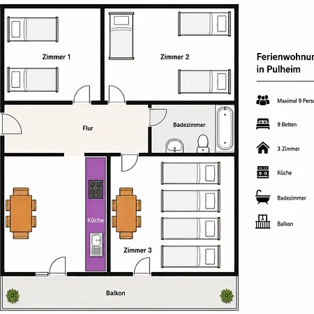 Διαμέρισμα Living 4 Pulheim